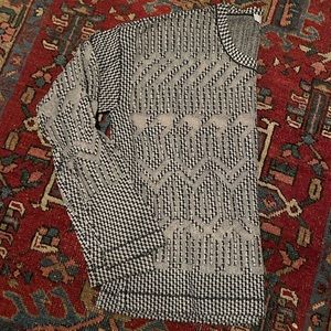 Parker Sweater semi- sheer knit with black and grey cabling detail - worn 1x